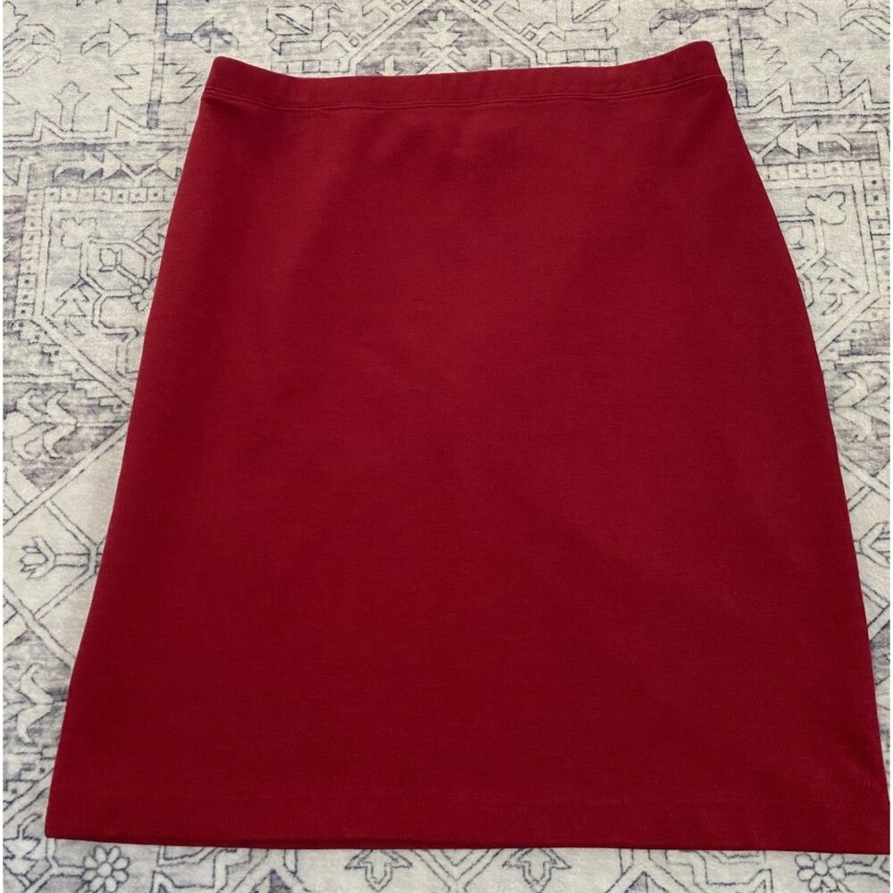 Eddie Bauer‎ Womens Sikze Petite Medium Maroon Pencil Skirt Knee Length Stretch
